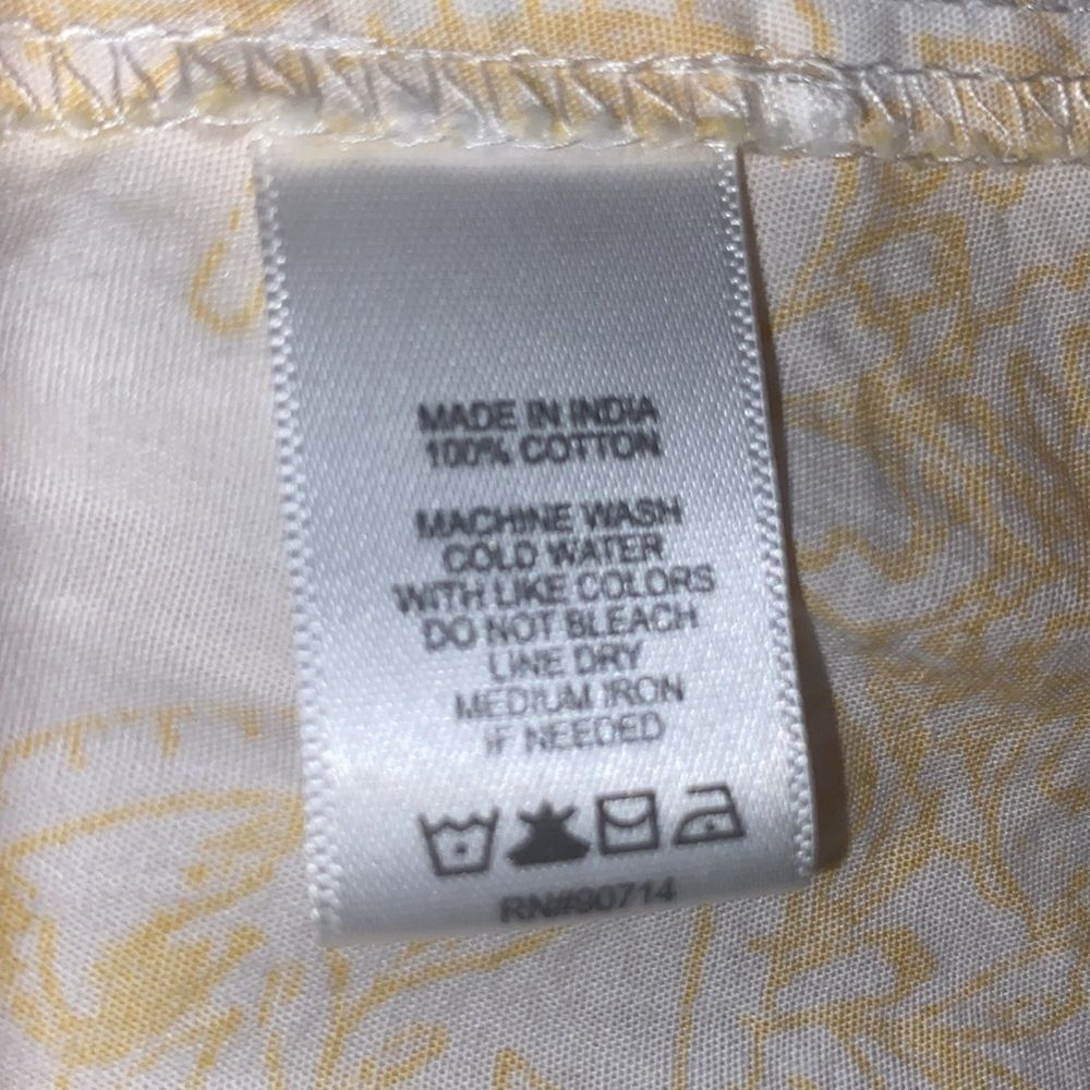 1. State Wm’s Sz Lrg Yellow White Puff Sleeve Square Neck Mock Chest Mini Dress - Picture 7 of 7